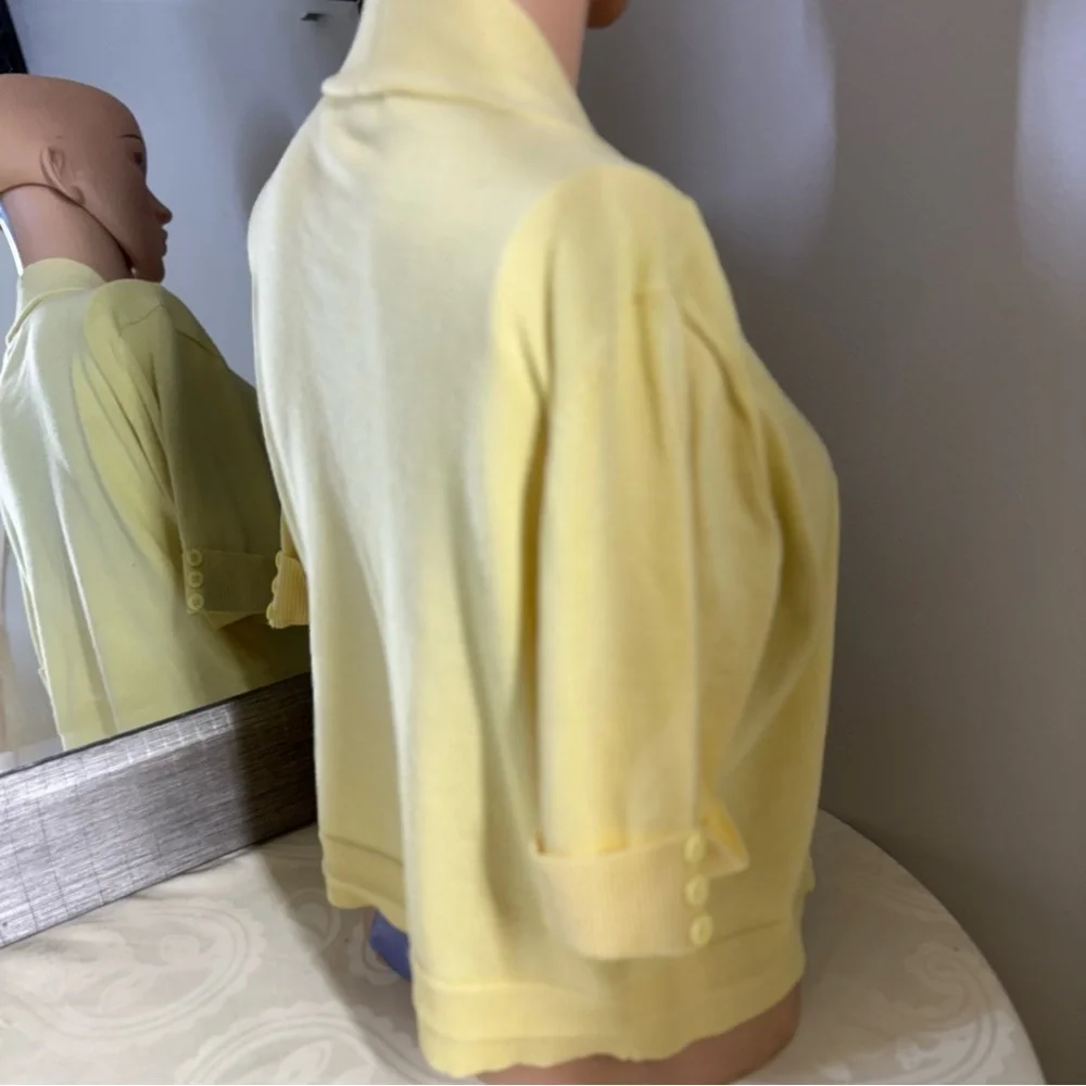 89th & Madison Yellow Knit Cardigan V-Neck Sweater